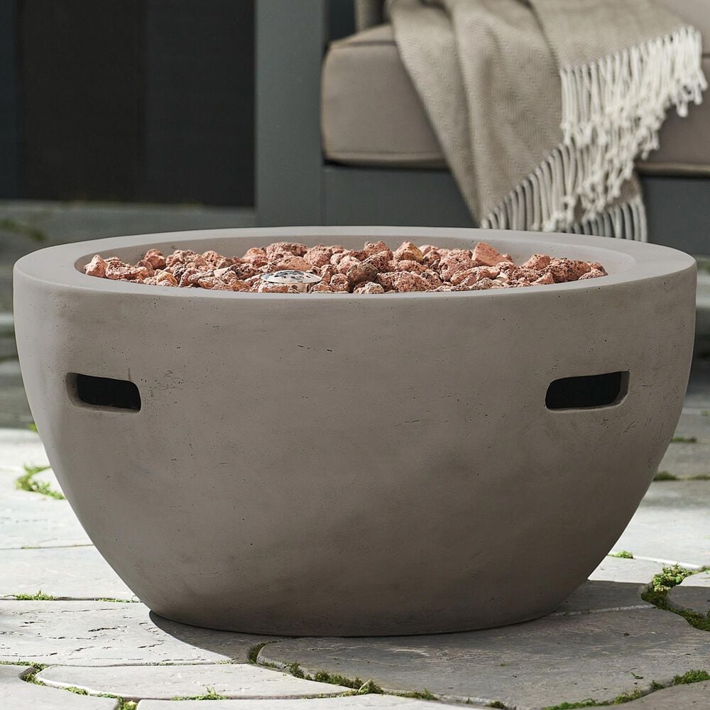 Hearth and Haven Outdoor Bowl-Shaped Propane Fire Pit with 40,000 BTU Output in Light Gray, , large