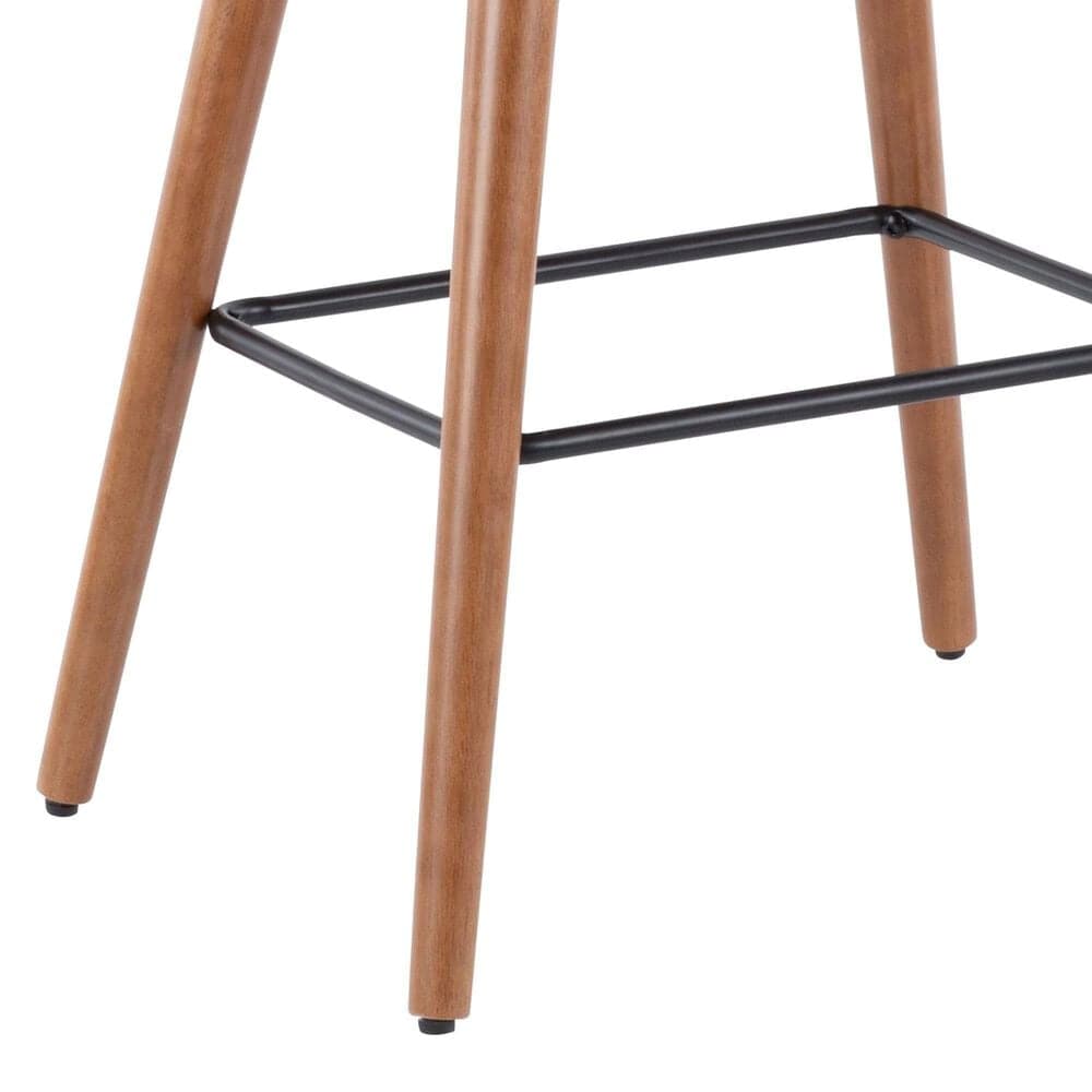 Lumisource Saddle Counter Stool with Black Cushion in Walnut and Black &#40;Set of 2&#41;, , large