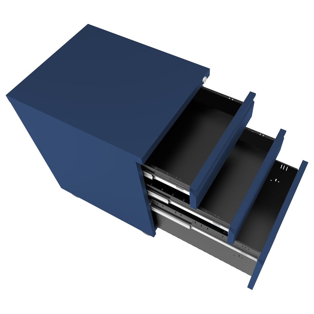 Furniture of America Crenshaw File Cabinet in Navy Blue, , large