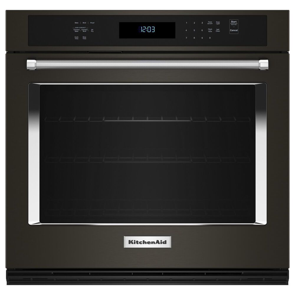 KitchenAid 30" Single Wall Oven with Air Fry Mode in Black Stainless Steel and PrintShield, , large