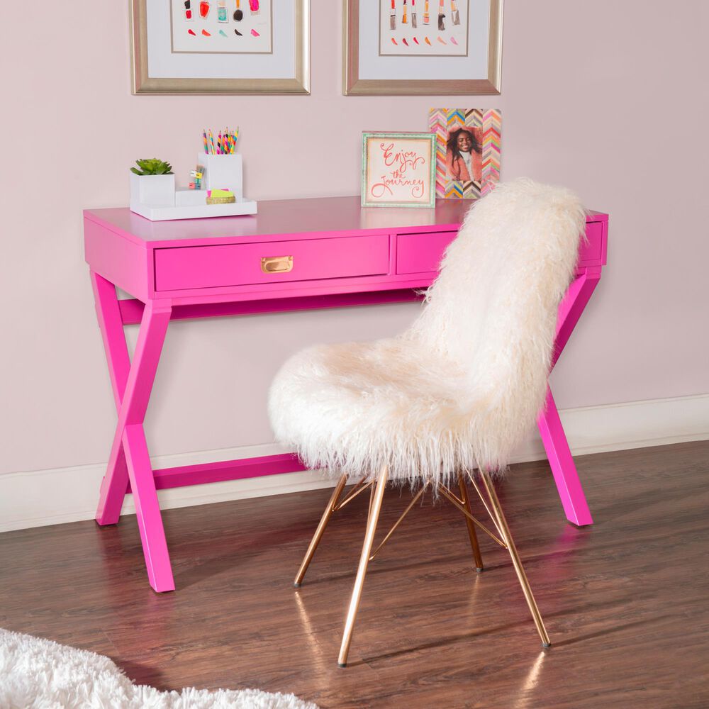 Linon Home Decor Peggy Writing Desk in Raspberry Pink, , large