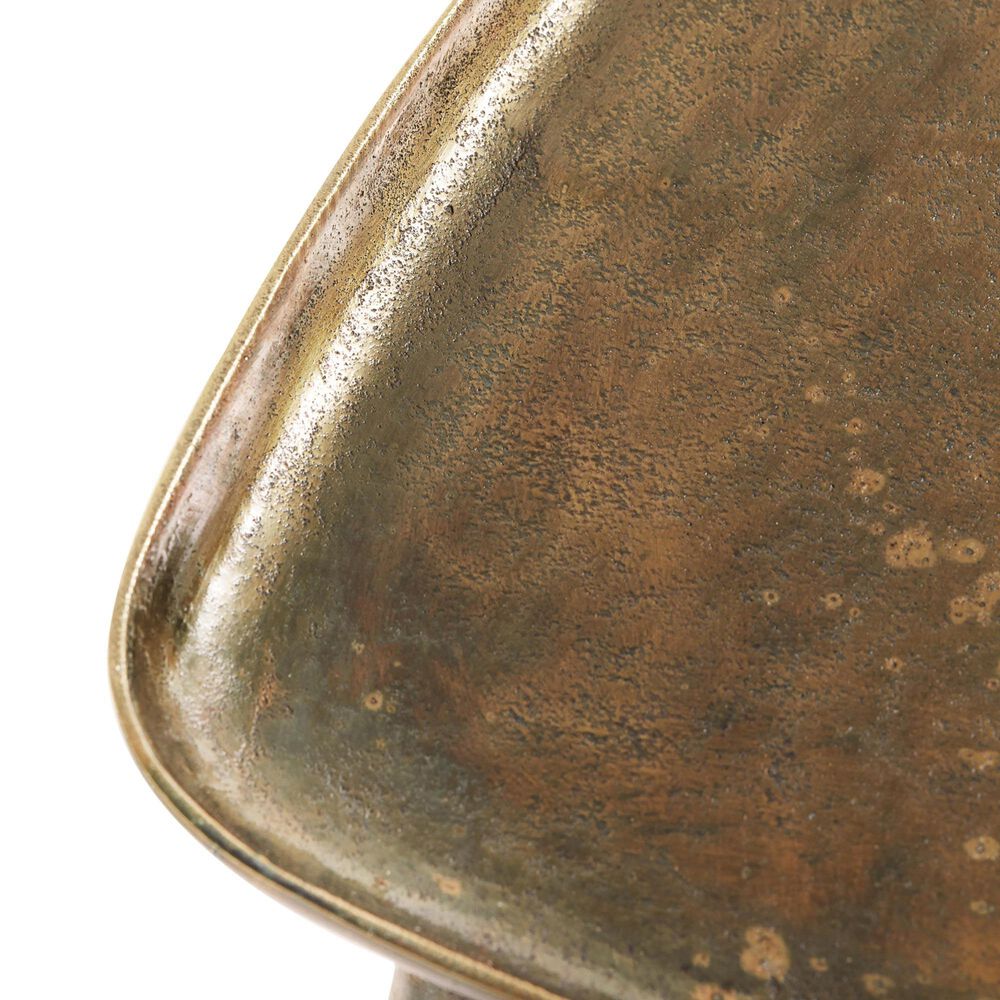 Bernhardt Buckley End Table in Antique Dark Brass, , large