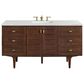 James Martin Vanities Amberly 30" Single Bathroom Vanity in Walnut with 3 cm Ethereal Noctis Quartz Top and Rectangular Sink, , large