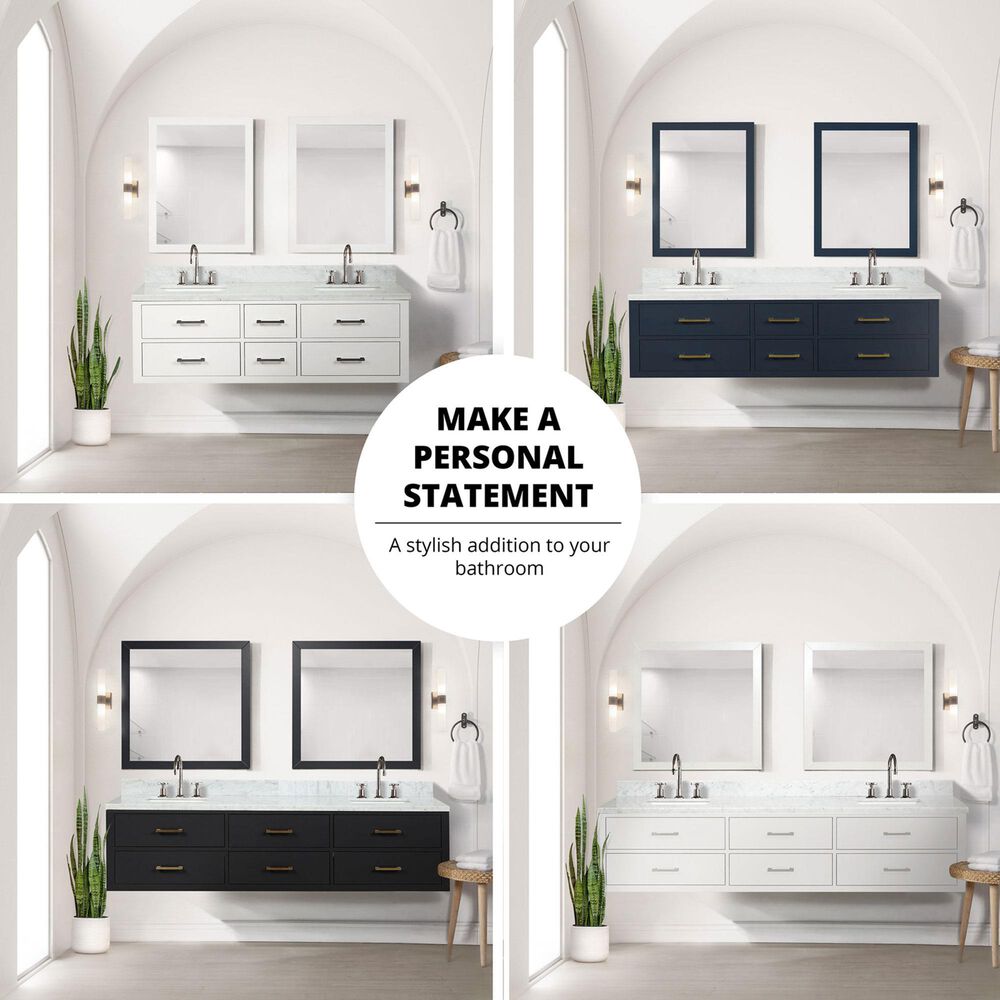 Lexora Home Castor 72&quot; Double Bathroom Vanity in Blue with 2 cm White Quartz Top and Rectangular Sinks, , large