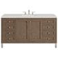 James Martin Vanities Chicago 60" Single Bathroom Vanity in Whitewashed Walnut with 3 cm Lime Delight Quartz Top and Rectangular Sink, , large