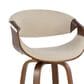 LumiSource Curvini 30" Swivel Barstool with Cream Upholstery in Walnut and Chrome (Set of 2), , large