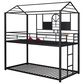 Hearth and Haven Twin over Twin House Bunk Bed with Built-in Slide in Black and Red, , large