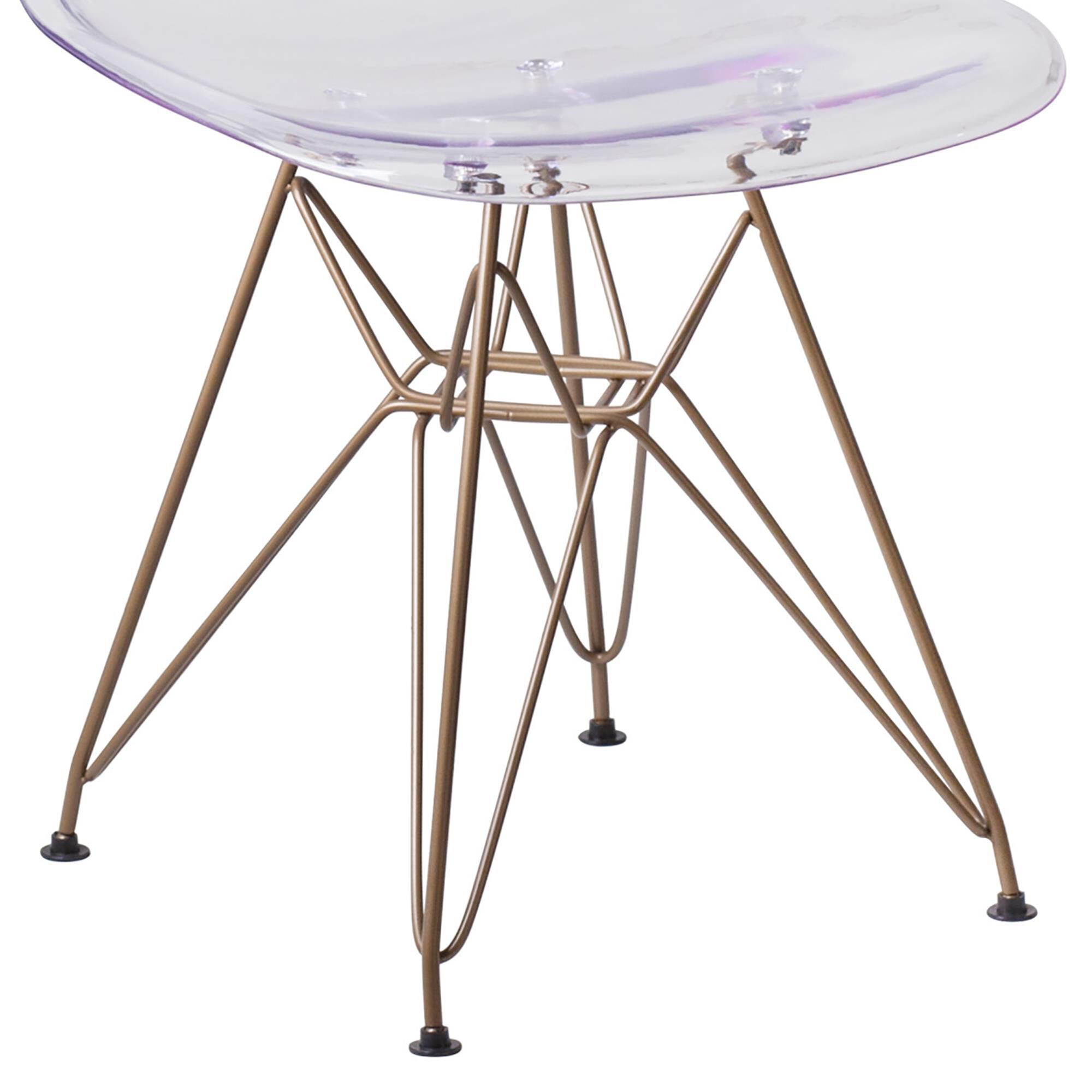 Flash furniture elon series ghost chair with new arrivals gold metal base
