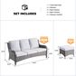 HOMLUX 3-Piece 72" Patio Sofa and Ottoman Set in Grey, , large