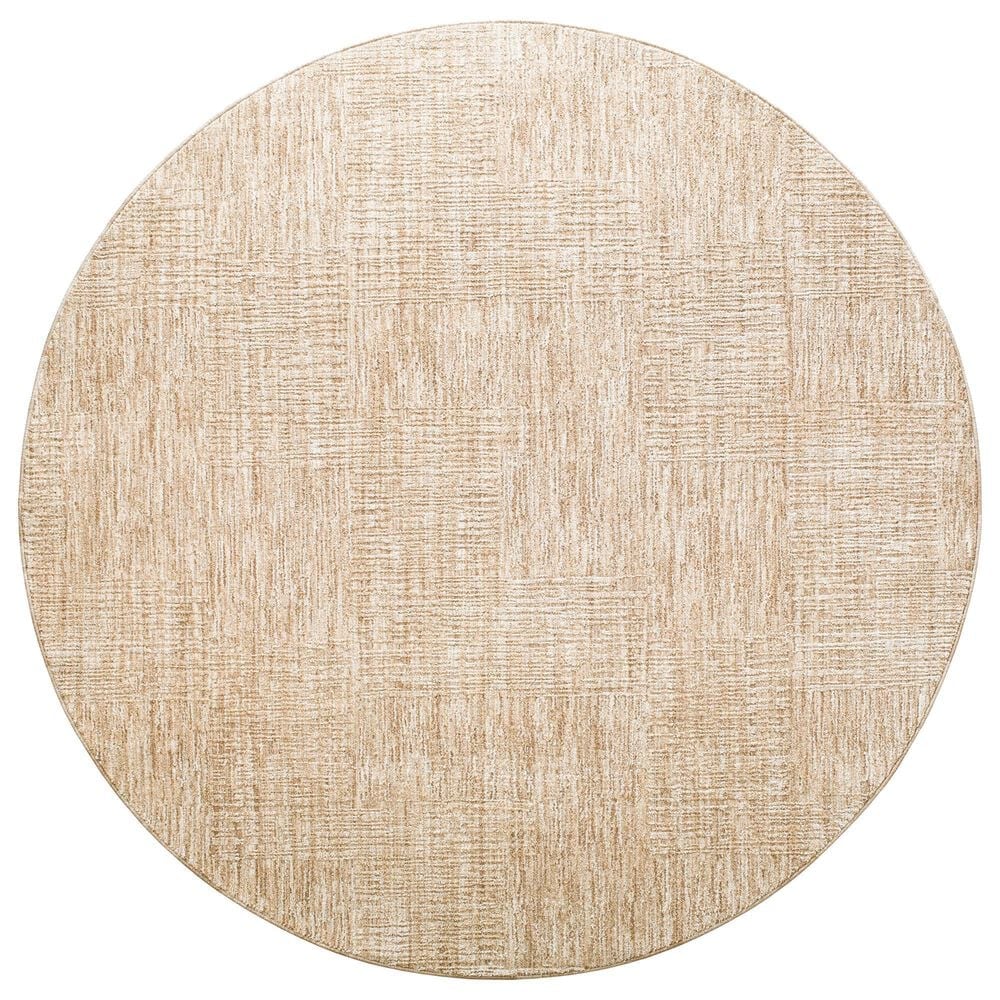 Surya Masterpiece MPC-2308 Medium Gray, Beige, Tan and Medium Brown 7"10" Round Area Rug, , large