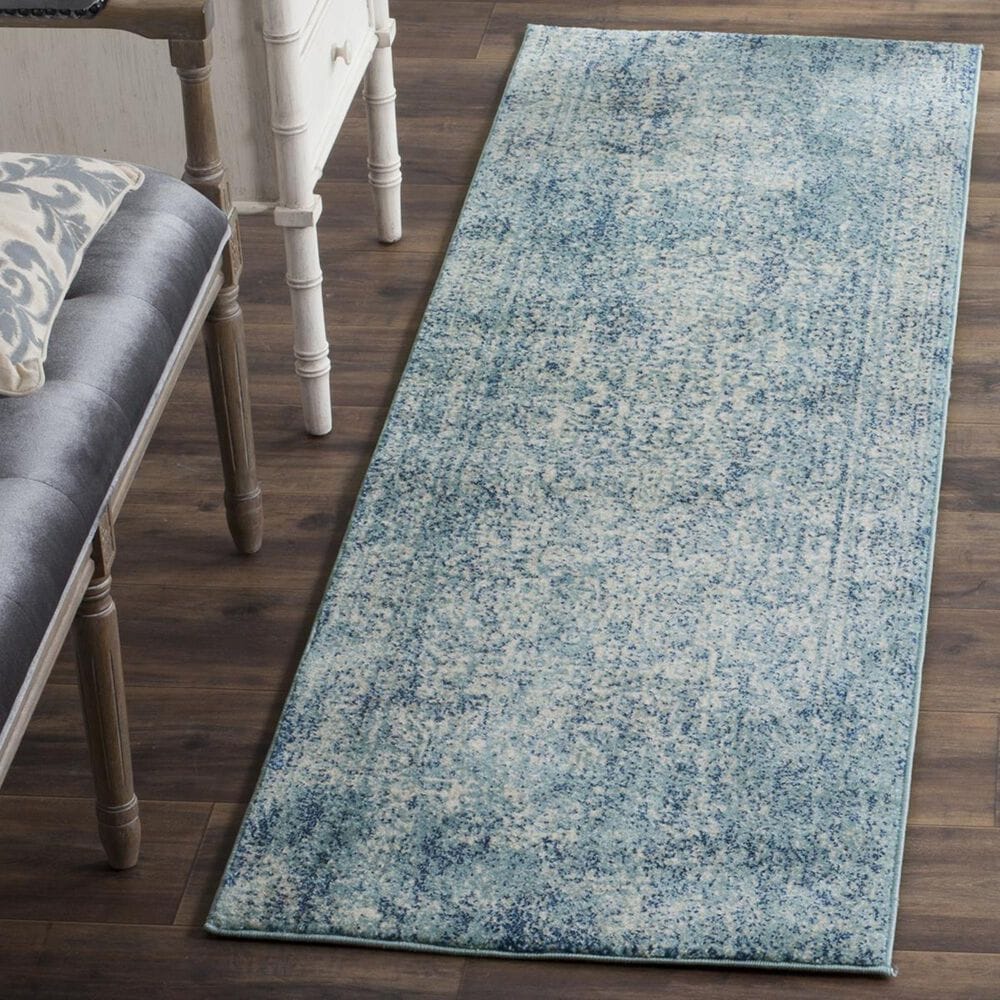 Safavieh Evoke EVK256C-27 2"2" x 7" Blue/Ivory Runner, , large