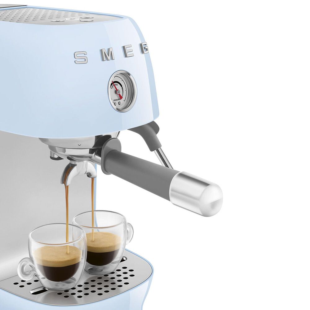 SMEG Retro Style 47 Oz Espresso and Cold Brew Coffee Machine in Pastel Blue, , large