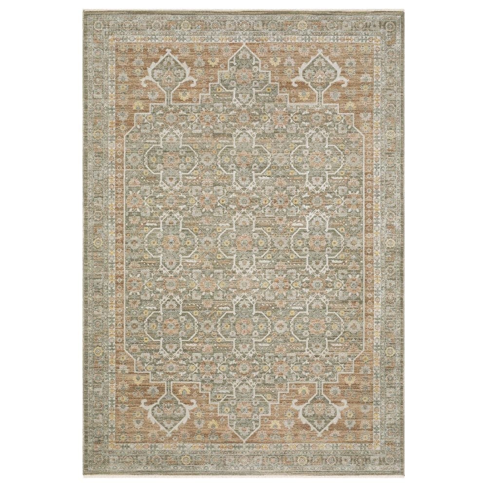 Oriental Weavers Keaton Brown and Rust 6"7" x 9"6" Area Rug, , large
