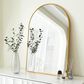 HOMLUX 20" x 30" Arched Mantle Mirror in Gold, , large
