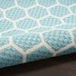 Nourison Twist Reversible 10" x 14" Aqua Indoor/Outdoor Area Rug, , large