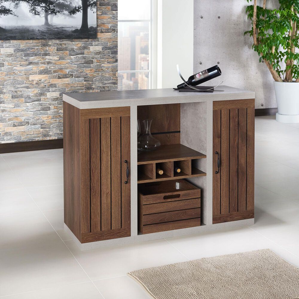Furniture of America Taylor Buffet in Distressed Walnut, , large