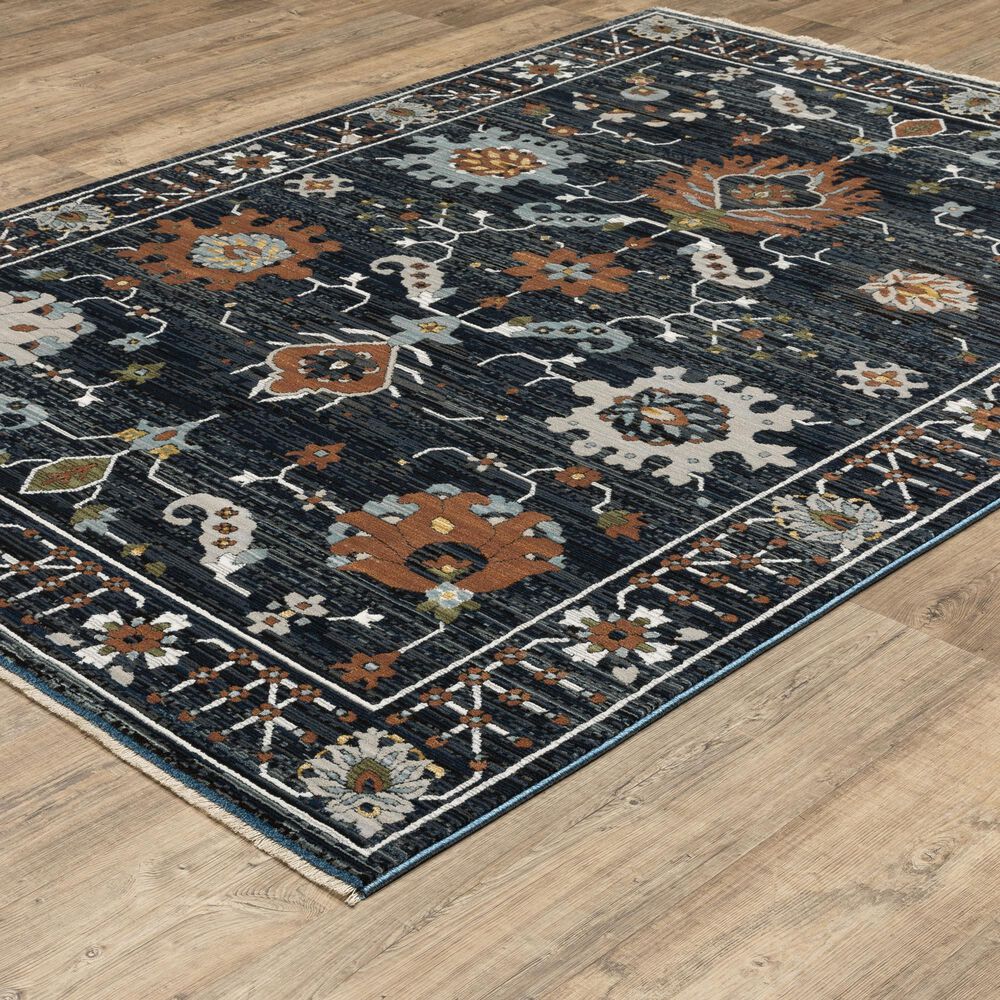 Oriental Weavers Keira Blue and Rust 5&#39;3&quot; x 7&#39;6&quot; Area Rug, , large
