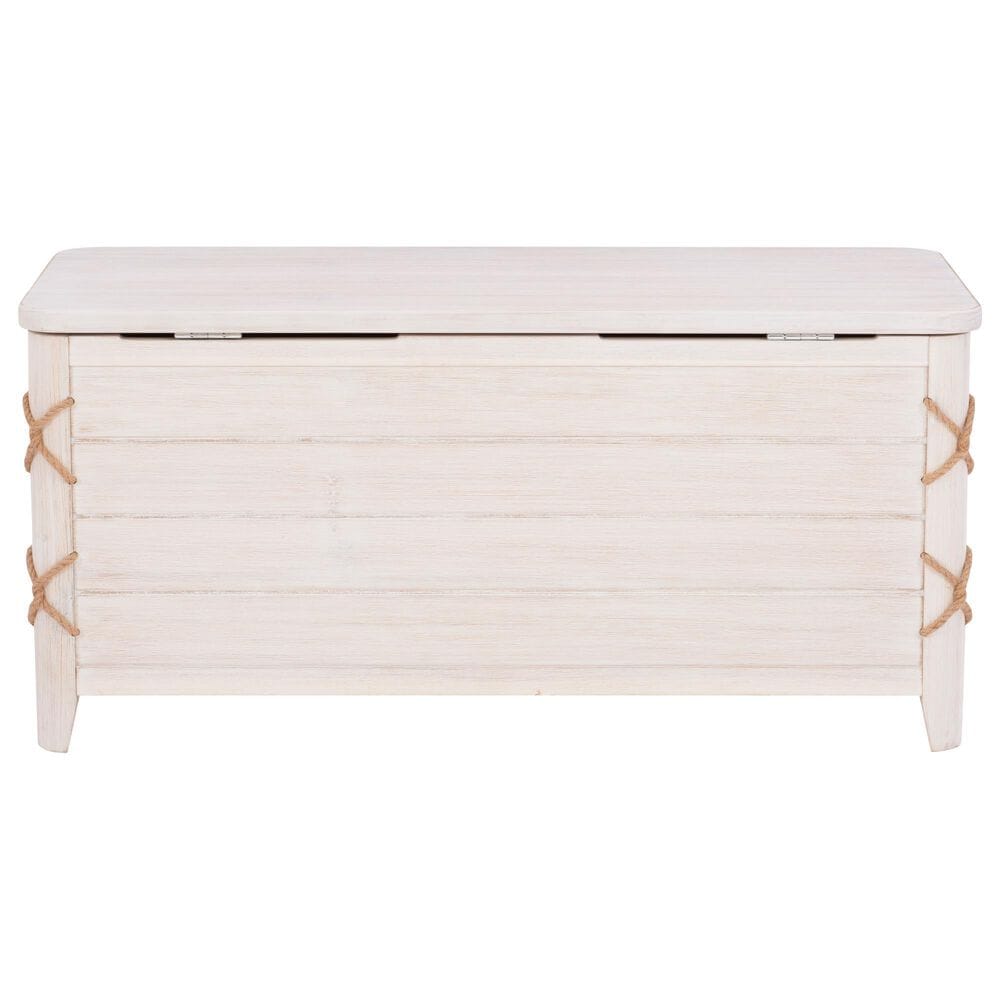 Linon Home Decor Brosnan Rope Cedar Chest in Whitewash, , large