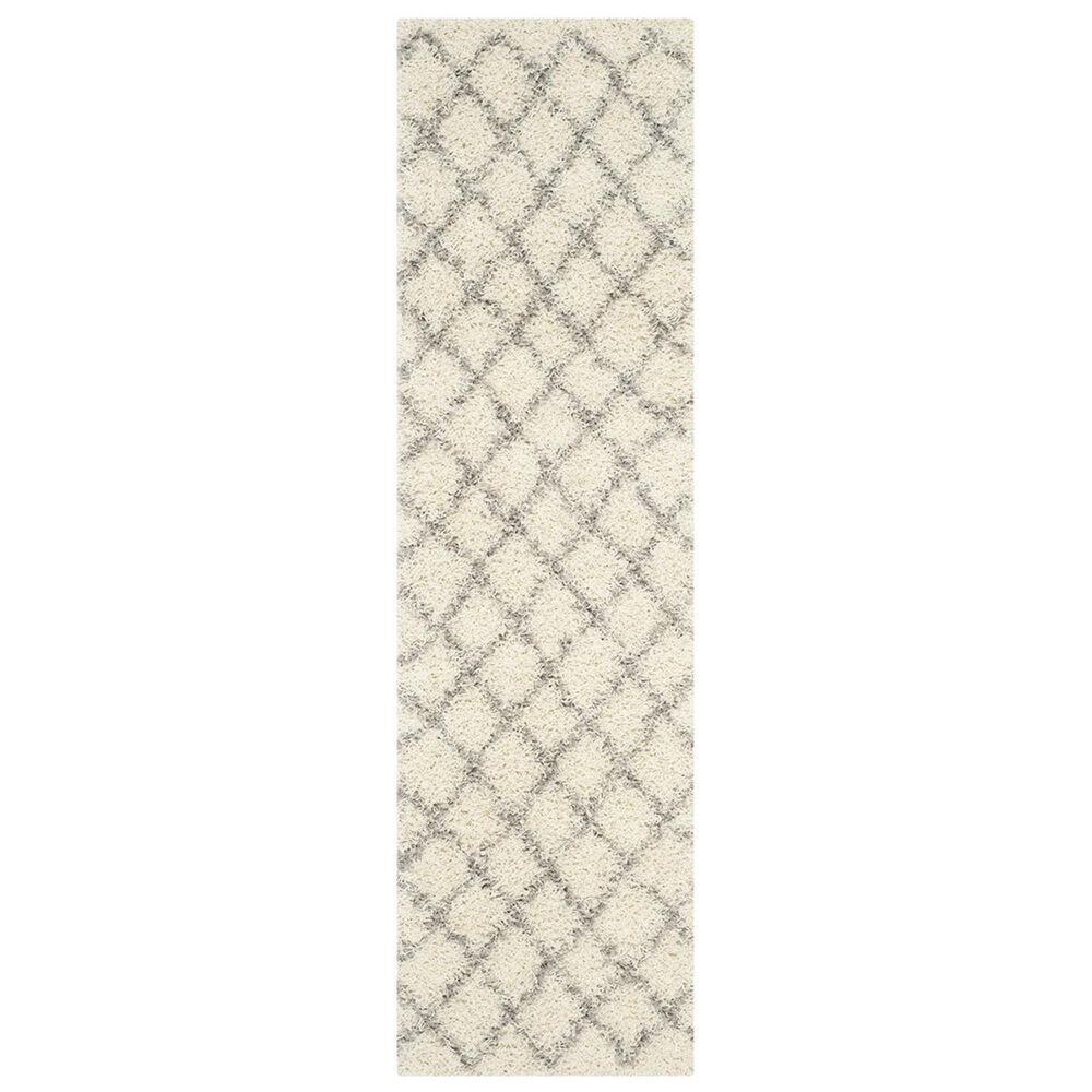Safavieh Dallas Shag SGD258F-26 2&#39;3&quot; x 6&#39; Ivory/Grey Runner, , large