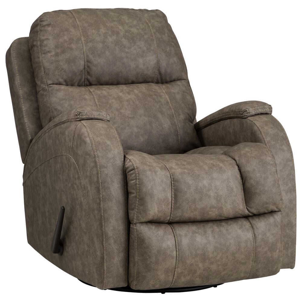 Homestretch Zena Swivel Glider Manual Recliner in Bolero Taupe, , large