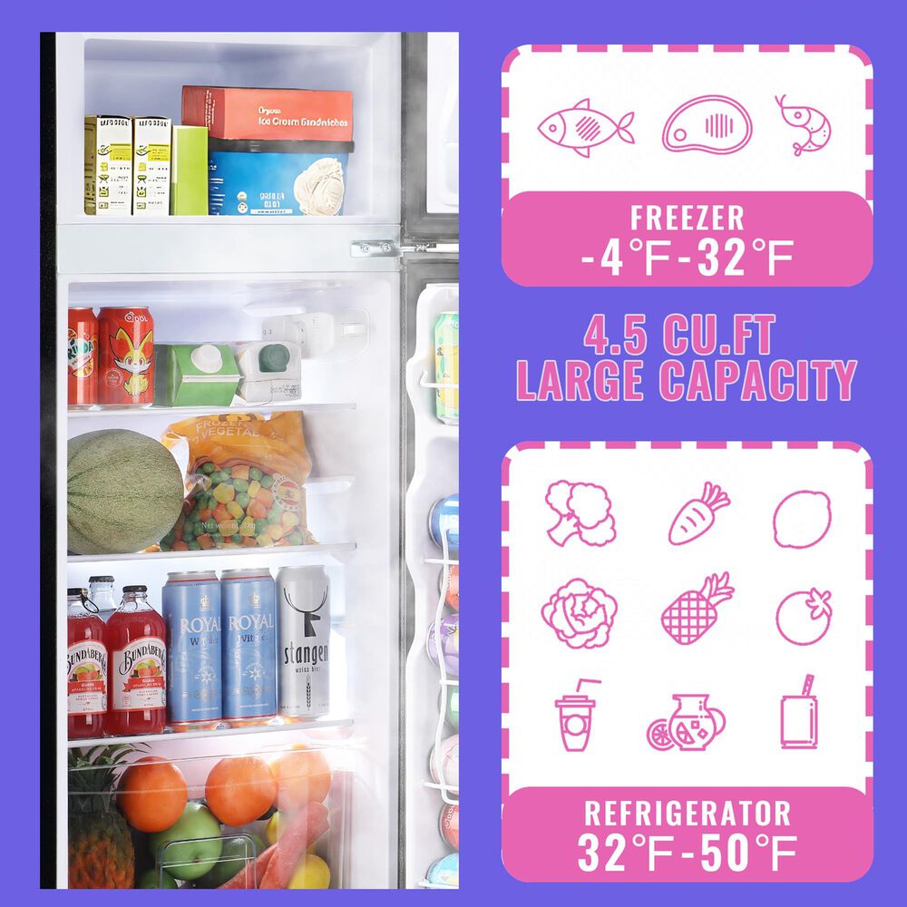 HOMLUX 4.5 Cu. Ft. Mini Upright Refrigerator with 1 Cu. Ft. Top Freezer in Silver, , large