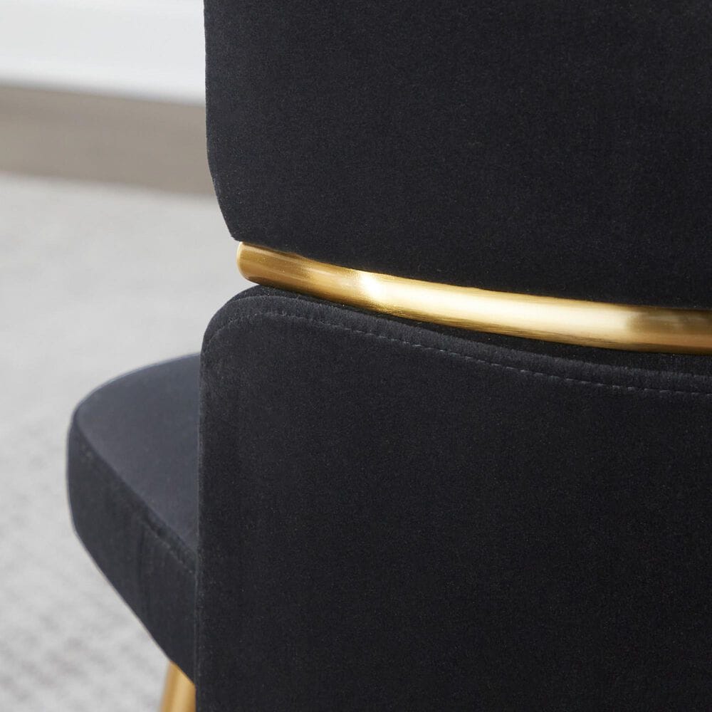 Lumisource Cinch Side Chair with Black Velvet Cushion in Gold &#40;Set of 2&#41;, , large