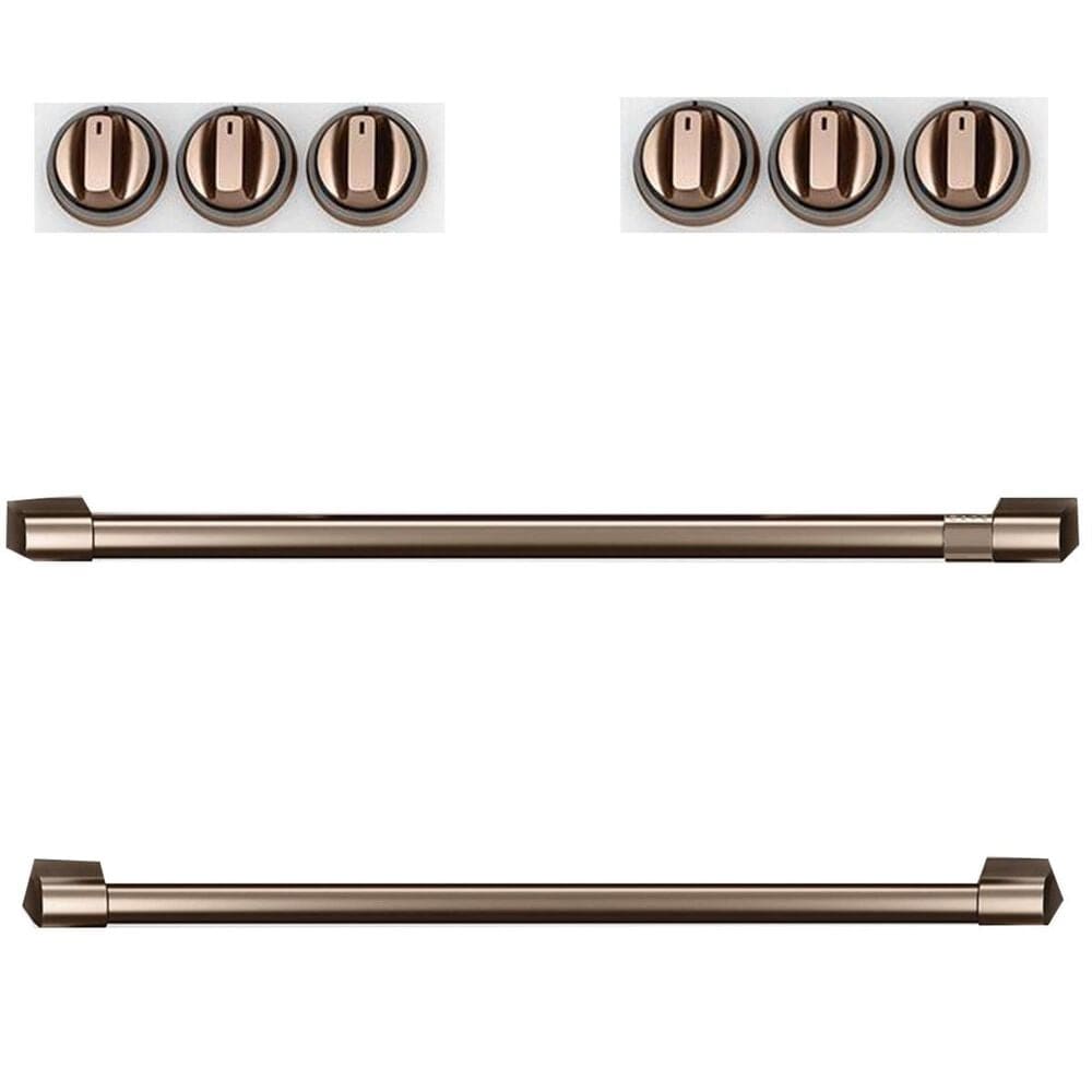 Cafe Handle and Knob Kit for Electric Range in Brushed Copper, , large