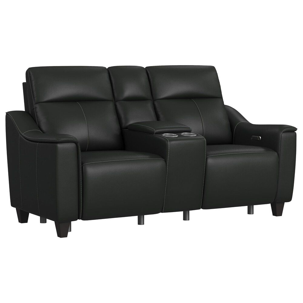 Flexsteel Latitudes Power Reclining Loveseat with Console and Power Headrest in Coal, , large