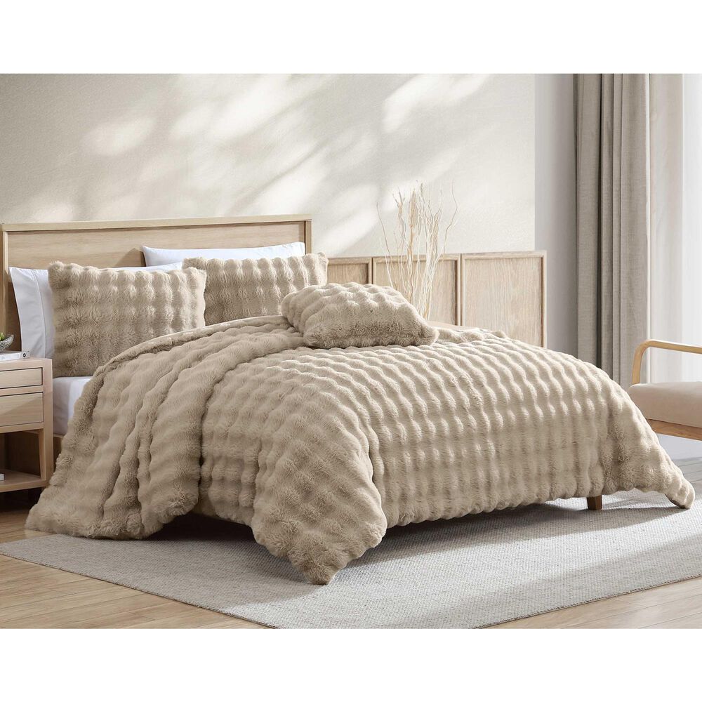 Hallmart Collectibles Bubble 4-Piece King Comforter Set in Tan, , large