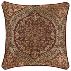 J. Queen New York Harvest Moon 20in Square Decorative Throw Pillow in Burgundy