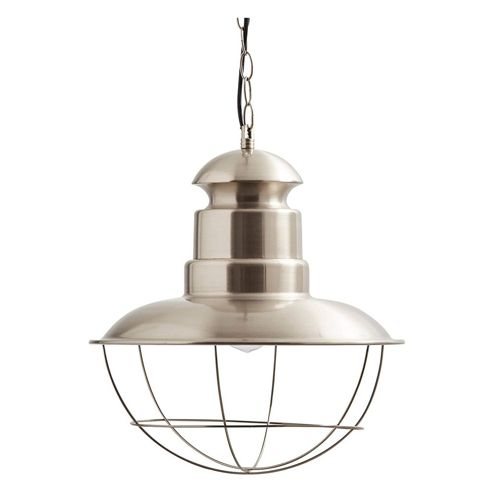 Adesso Industrial Hanging Celling Pendant with 60-Watt Bulb in Brushed Steel, , large