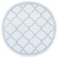 Safavieh Bermuda Geometric 6"7" Round Ivory and Light Blue Indoor/Outdoor Area Performance Rug, , large