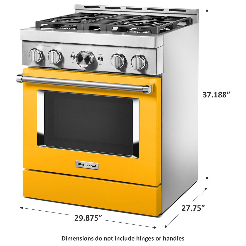 KitchenAid 4.1 Cu. Ft. Freestanding Gas Range with True Convection in Yellow Pepper, , large