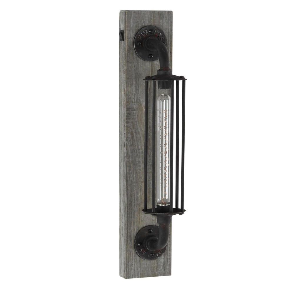 Maple and Jade Battery-Operated Geometric Wall Accent Lamp in Matte Black and Brown, , large
