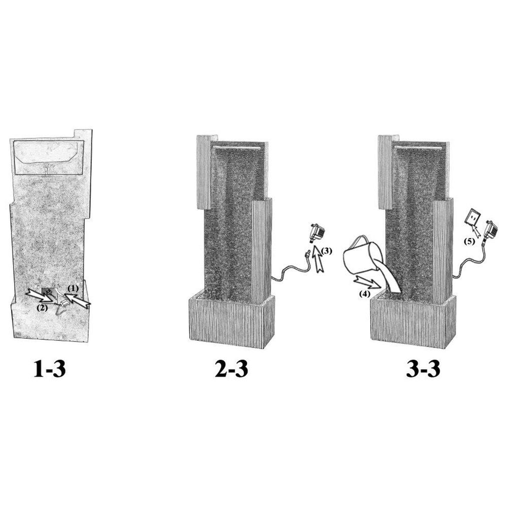 Zentro Living Switch Fountain with Lights in Gray, , large