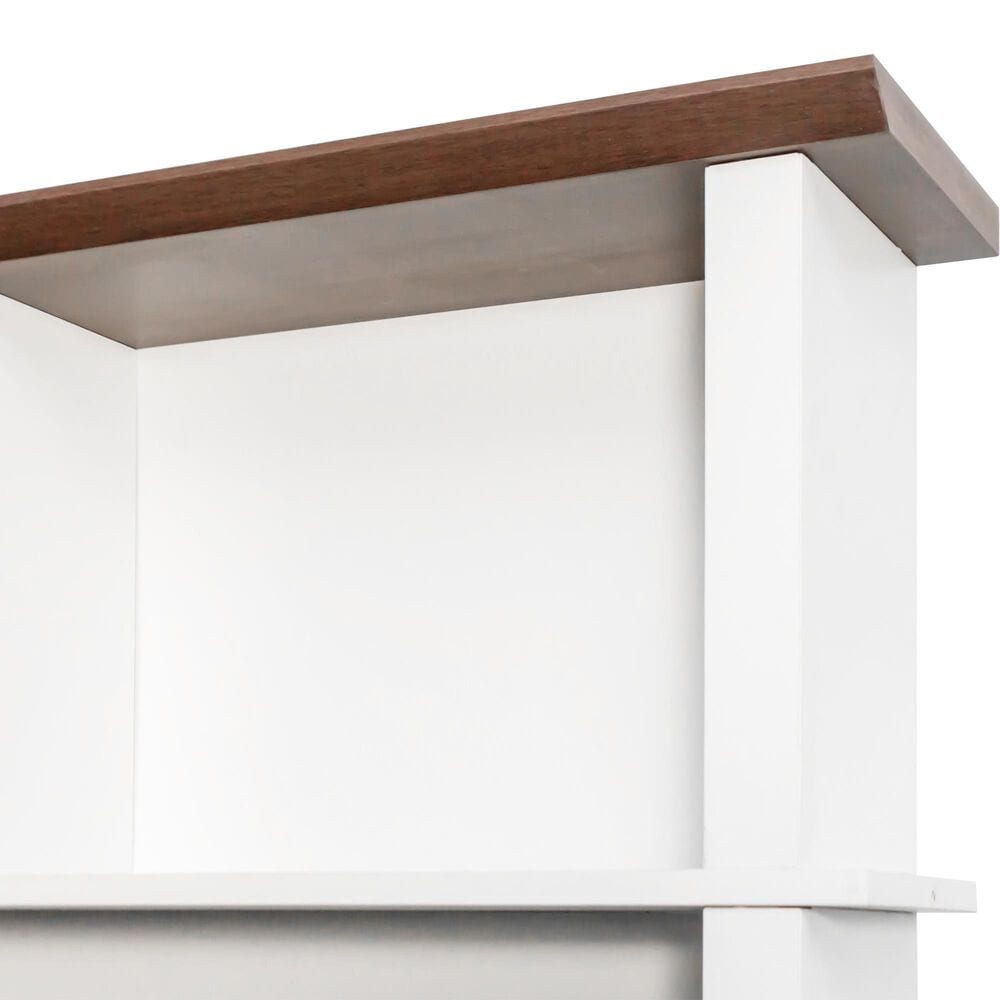 HOMLUX 6-Hook Hall Tree with 16-Compartment in White and Walnut, , large
