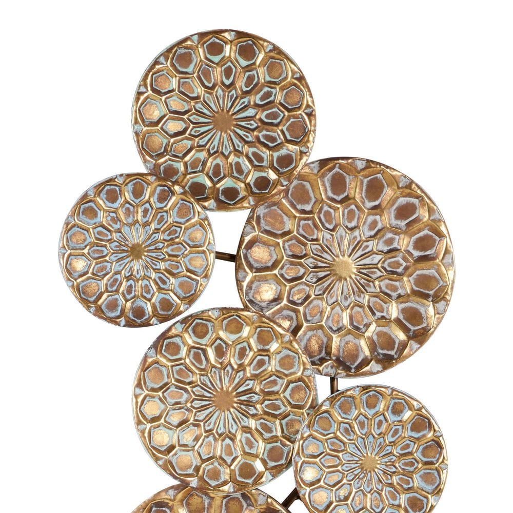 Maple and Jade 19&quot; x 50&quot; Wall Sculptures in Satin Gold, , large