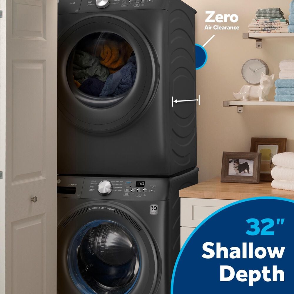 GE 7.8 Cu. Ft. Capacity Smart Front Load Electric Dryer in Carbon Graphite, , large