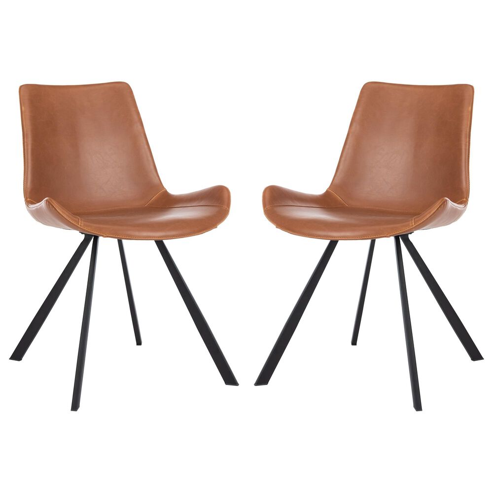 Safavieh Terra Accent Chair in Light Brown/Black &#40;Set of 2&#41;, , large