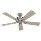 Hunter Crestfield 52" Pull Chain Ceiling Fan with LED Lights in Brushed Nickel, , large