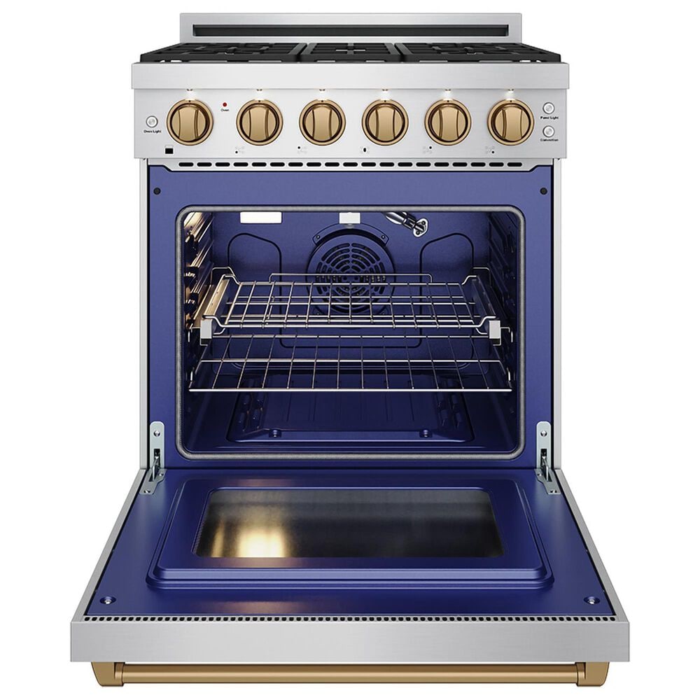 Thor Kitchen Gordon Ramsay 4.6 Cu. Ft. Professional Liquid Propane Range with Bronze Handle Kit in Stainless Steel, , large