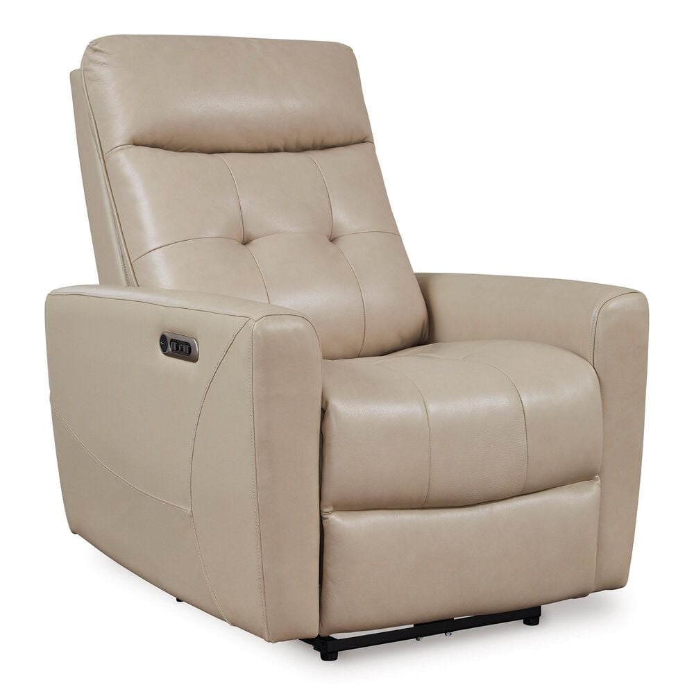 Ashley Pisgham Power Recliner with Adjustable Headrest in Sand, , large