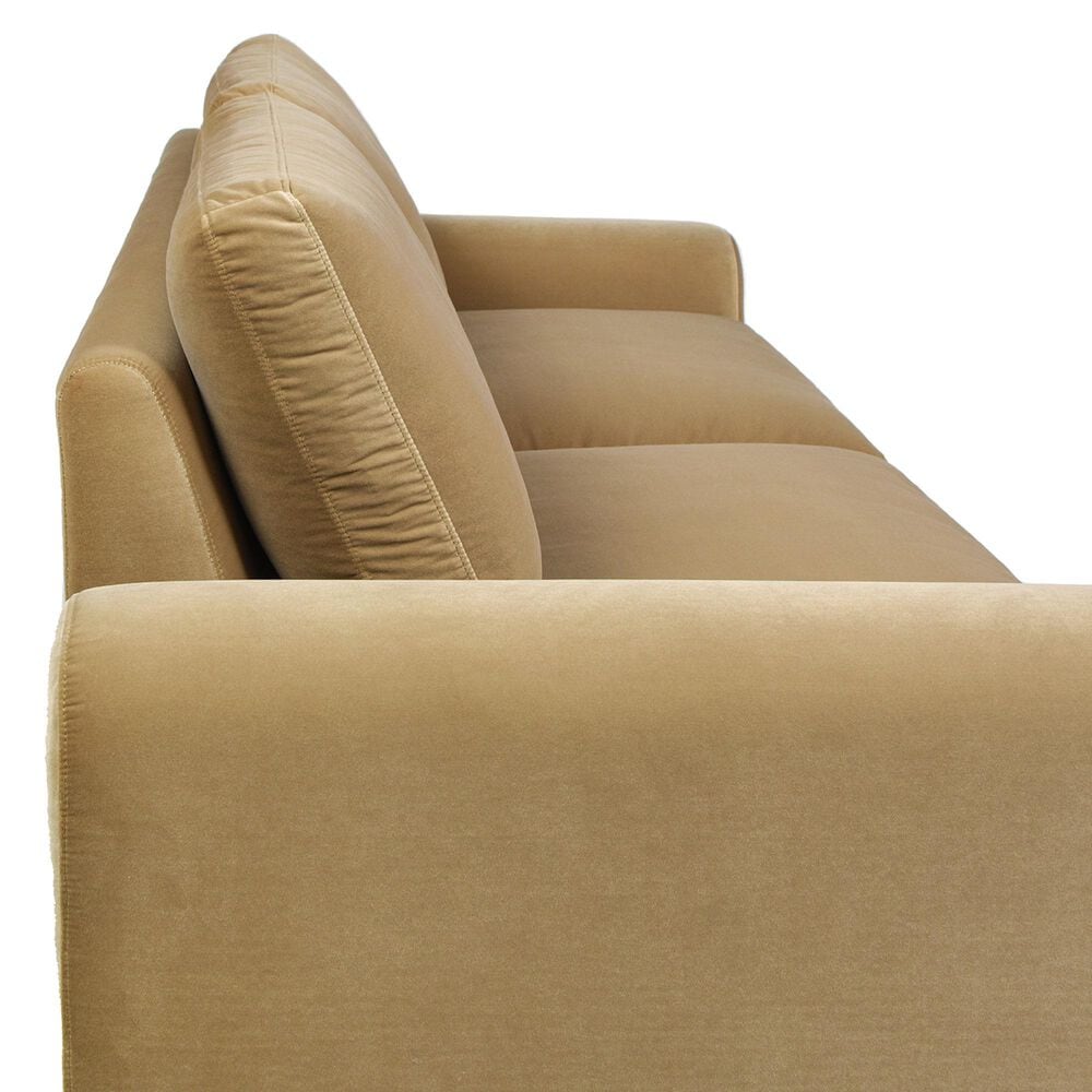 Jennifer Taylor Home Mason Stationary Sofa in Camel Brown Beige Velvet, , large