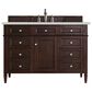 James Martin Vanities Brittany 48" Single Bathroom Vanity in Burnished Mahogany with 3 cm Lime Delight Quartz Top and Rectangular Sink, , large