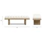 Jennifer Taylor Home Bella Accent Bench with Ivory White Upholstered in Natural, , large