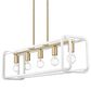 Golden Lighting Camden 5-Light Linear Pendant in Brushed Champagne Bronze and Bleached White, , large
