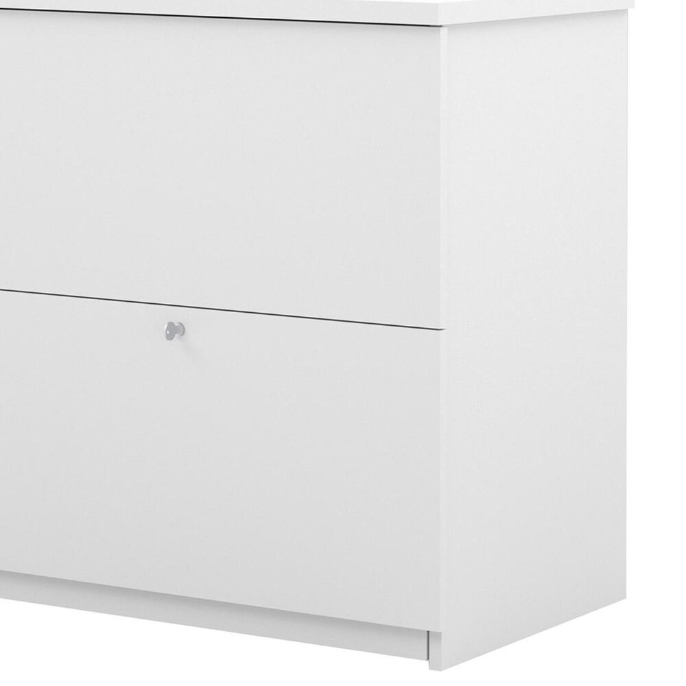 Bestar Solay LShaped Desk With Lateral File And Bookcase In White Nebraska Furniture Mart