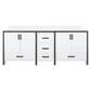 Lexora Home Ziva 80" Double Bathroom Vanity in White with 2 cm White Cultured Marble Top and Rectangular Sinks, , large