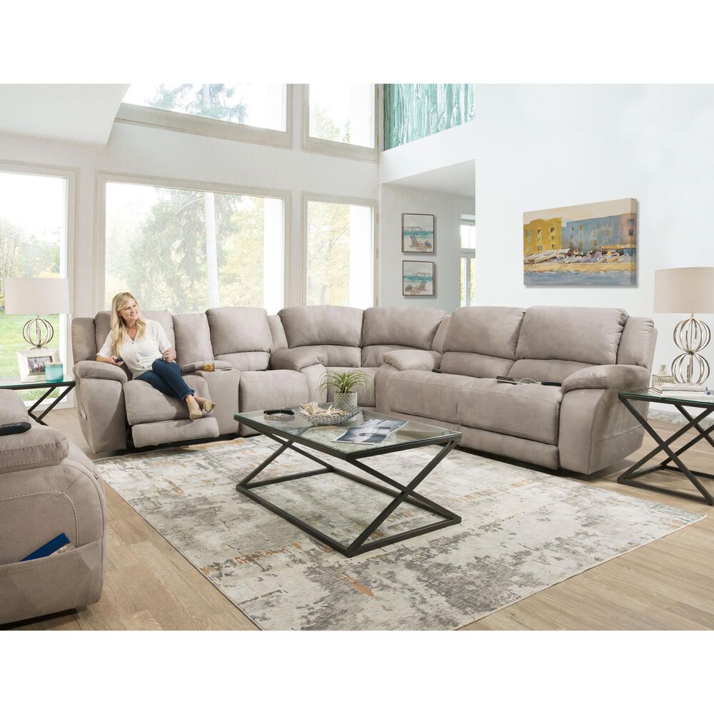 HomeStretch Triple Power Reclining Chair and a Half in Nickel, , large