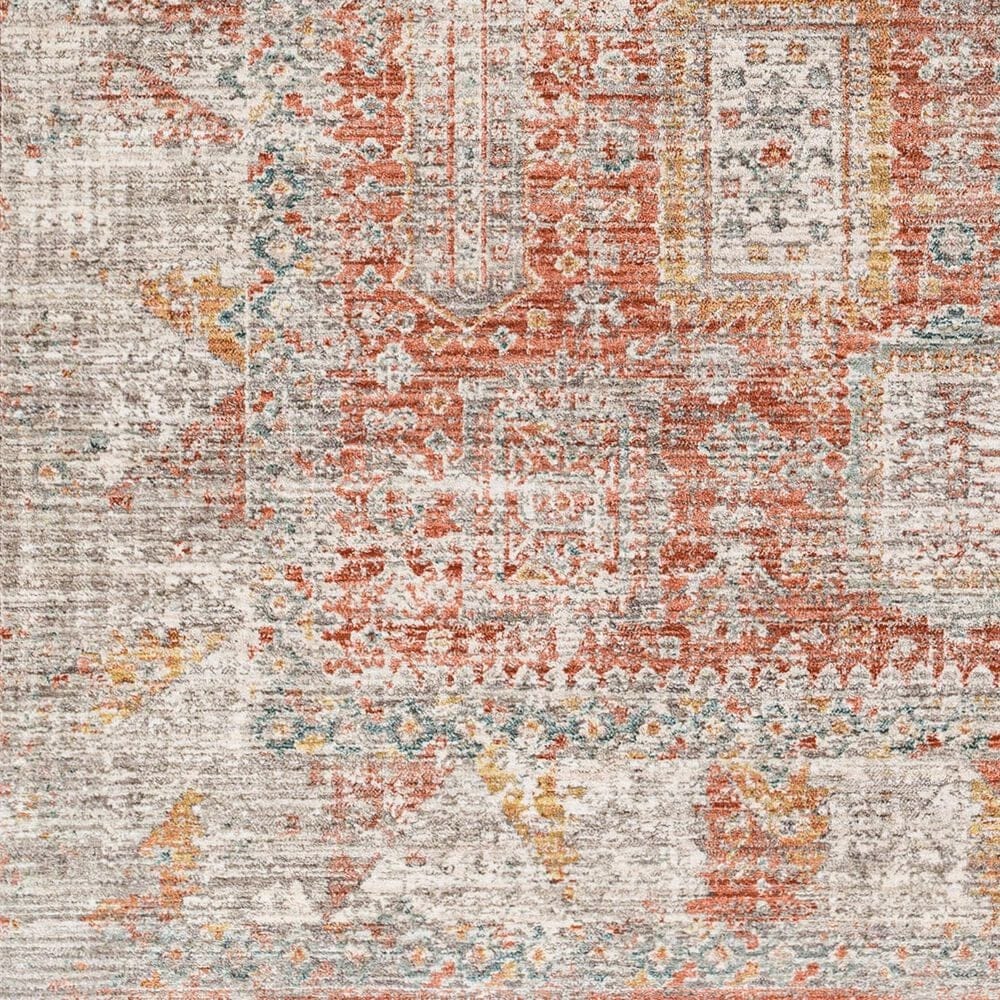 Surya Carlisle CSI2314 2&#39;11&quot; x 7&#39;3&quot; Brick Red, Off-White, Medium Gray, Olive, Dark Blue and Dark Brown Runner, , large